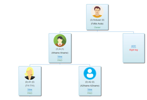 MLM Project Dynamic Binary tree creation Genealogy